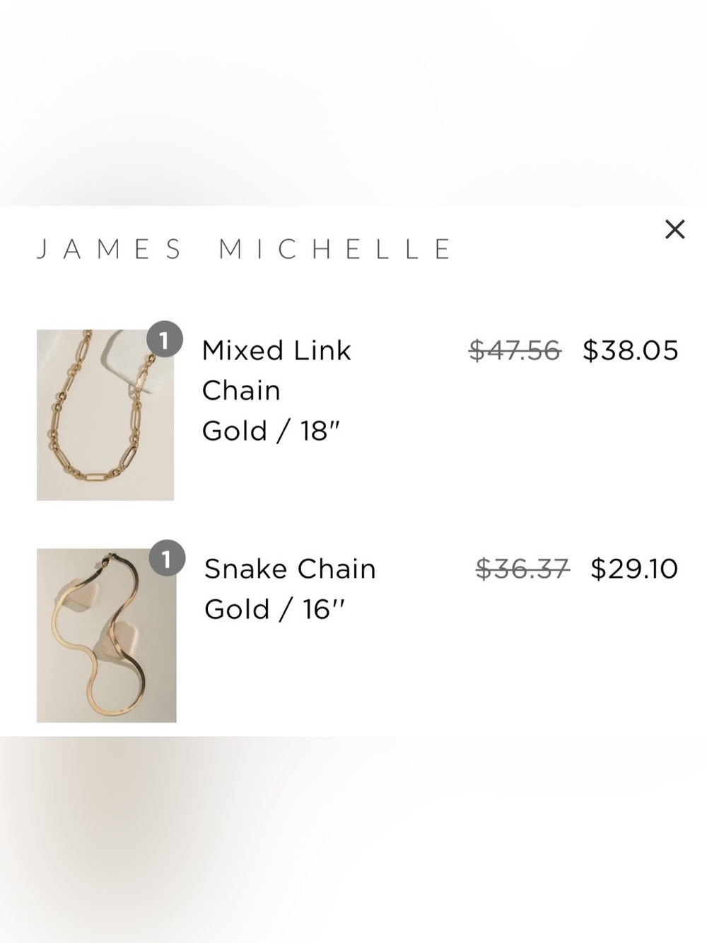 James Michelle Gold Mixed Link & Snake Chain Layering Set